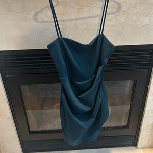 Elegant Teal Dress with Spaghetti Straps